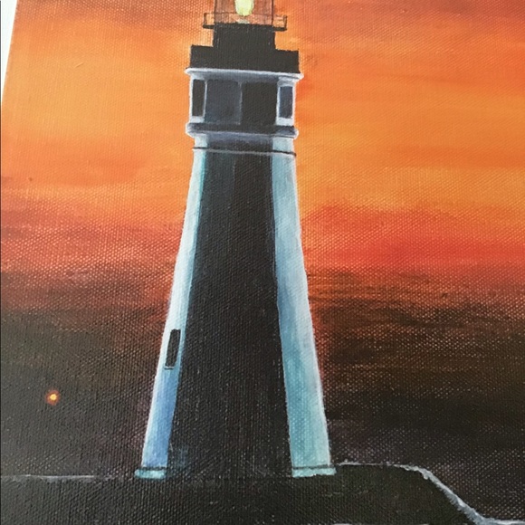 NIGHT SCENE LIGHTHOUSE ON THE NIAGARA RIVER 1818 - Picture 2 of 4